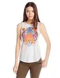 Chaser Womenand39s Watercolor Tiger Graphic Sleeveless Tee at Amazon