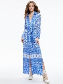 Chassidy Maxi Shirt Dress In Greek Tile Alice And Olivia at Alice + Olivia