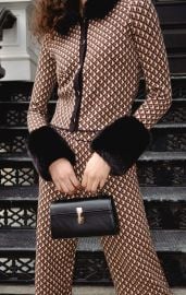 Chateau Cardigan Carmel Geo Knit with Faux Fur at Show Me Your Mumu