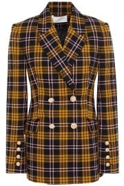 Chateau double-breasted checked jacquard blazer at The Outnet