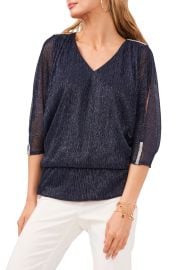 Chaus Metallic Split Sleeve Top at Nordstrom