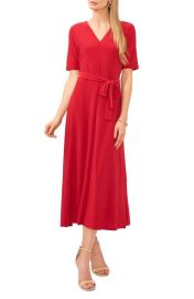 Chaus V-Neck Tie Waist Knit Dress at Nordstrom