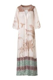 Chavela Cotton-silk Tunic Ivory Palms at Juan de Dios