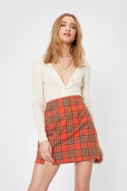 Check Double Slit Pencil Mini Skirt at Nasty Gal