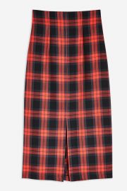 Check Pencil Midi Skirt by Topshop at Asos