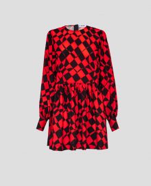 Check Print Scoop Neck Dress by MSGM at MSGM