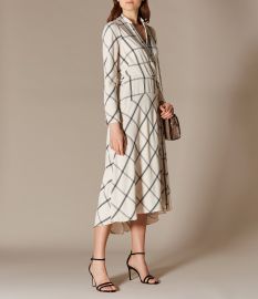 Check Shirt Midi Dress  at Karen Millen