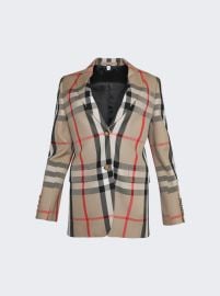 Check Wool Tailored Jacket Archive Beige Check The Webster at The Webster