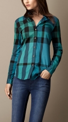 Check cotton shirt at Burberry