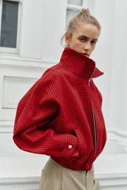 Checked Bomber Jacket at Zara
