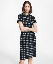 Checked Boucle Sheath Dress at Brooks Brothers