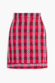 Checked Cotton Blend Tweed Mini Skirt at The Outnet