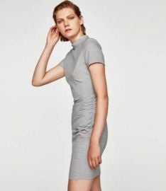 Checked Dress with Draped front by Zara at Zara