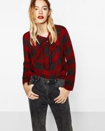 Checked Knotted Top at Zara