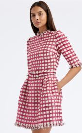 Checked Lurex Tweed Mini Dress By Oscar De La Renta at Moda Operandi