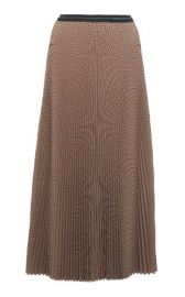 Checked Plisse-Crepe Midi Skirt at Moda Operandi