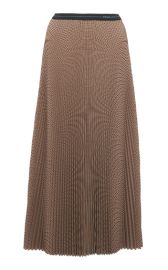 Checked Plisse-Crepe Midi Skirt By Prada at Moda Operandi