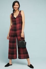 Checked Wide-Leg Jumpsuit at Anthropologie