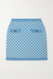 Checked Wool Skirt by Versace at Net a Porter