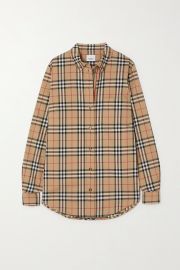 Checked cotton-blend shirt at Net a Porter