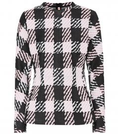 Checked cotton-blend sweater at Mytheresa