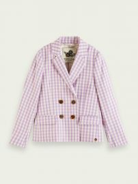 Checked double-breasted yarn-dyed blazer at Scotch & Soda