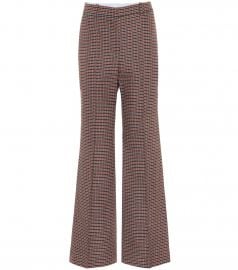 Checked high-rise flared wool pants at Mytheresa