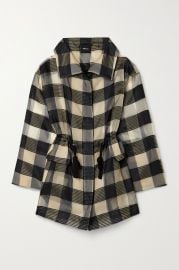 Checked mulberry silk-organza jacquard jacket at Net a Porter