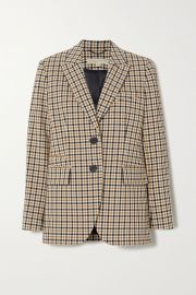 Checked twill blazer at Net a Porter