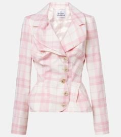 Checked wool-blend blazer at Mytheresa