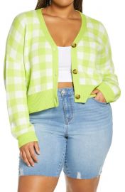 Checkerboard Plaid Crop Cardigan by BP at Nordstrom