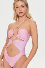  Checkered Cutout One Piece Swimsuit at Forever 21