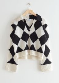 Checkered Jacquard Knit Sweater by Other Stories at & Other Stories