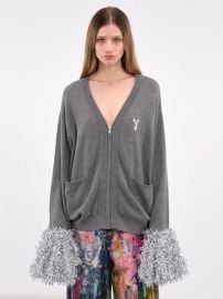 Cheerleading Pom-Pom Cardigan 50KN175-GREY at H Lorenzo