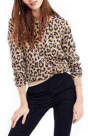 Cheetah Print Merino Wool Sweatshirt at Nordstrom