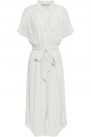 Chellie tie-front striped crepe de chine midi shirt dress at The Outnet