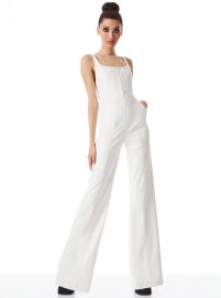 Chels Vegan Leather Corset Sleeveless Jumpsuit In Ecru Alice And Olivia at Alice + Olivia