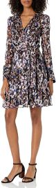 Chelsea Mosaic Silk Burnout Long Sleeve Dress at Amazon