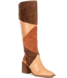 Chelsea amp Violet Lulu Colorblock Suede Patchwork Tall Boots Dillardx27s at Dillards