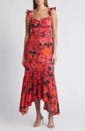 Chelsea28 Floral Ruffle Strap Handkerchief Hem Dress at Nordstrom