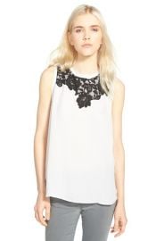 Chelsea28 Lace Trim Sleeveless Top at Nordstrom