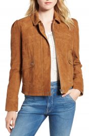 Chelsea28 Stitch Detail Suede Jacket at Nordstrom