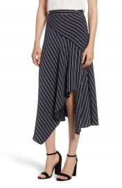 Chelsea28 Stripe Asymmetrical Drape Skirt at Nordstrom