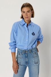 Chemise en coton uni blason bleu ciel - ALIX GERARD DAREL at Gerard Darel