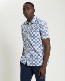 Chequerboard Print Shirt in Snow White - Ben Sherman US at Ben Sherman