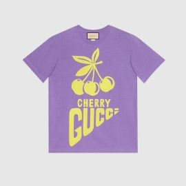 Cherry  cotton T-shirt  in lilac   US at Gucci