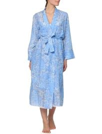 Cherry Blossom Cornflower Blue Maxi Robe at Papinelle