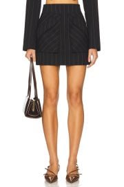 Cherry Navy Pin Stripe Skirt at Revolve