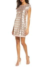 Chevron Sequin Cocktail Dress at Nordstrom