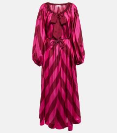 Chevron-printed silk kaftan in pink - Zimmermann at Mytheresa